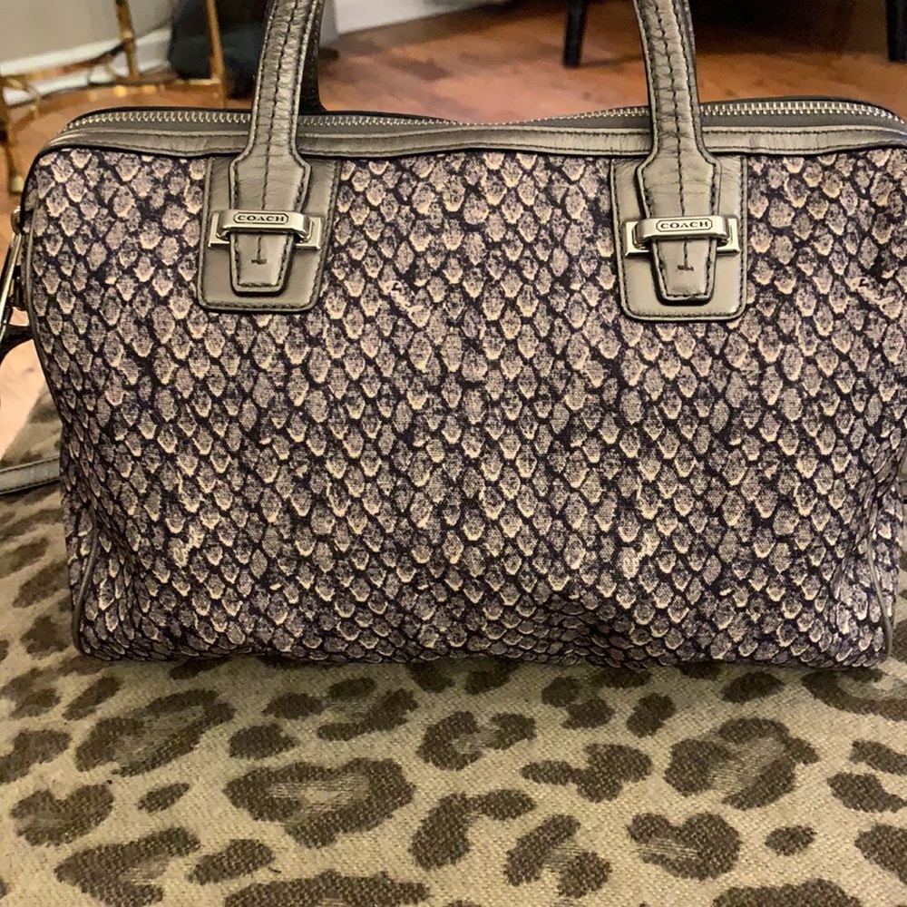Coach Pewter Python Canvas Crossbody - Picture 13 of 15